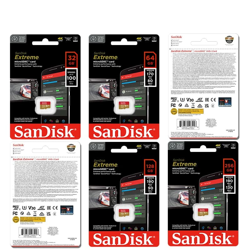 بطاقة Micro SD Sandisk Ultra A2 سعة 128 جيجابايت 32 جيجابايت 64 جيجابايت 256 جيجابايت بطاقة ذاكرة بطاقة فلاش TF بطاقات ذاكرة 32/64/128 جيجابايت للهاتف - 5