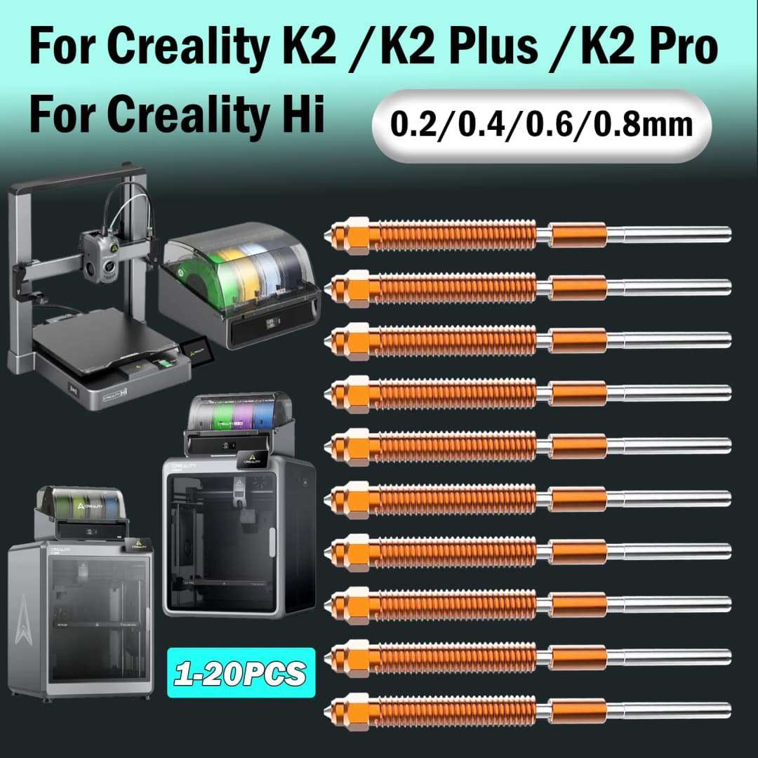 فوهة يونيكورن Creality K2/K2 Plus/K2Pro فوهة تبديل سريع، فوهة يونيكورن من الفولاذ المقسى بالكامل تناسب تجميع Creality Hi Hotend