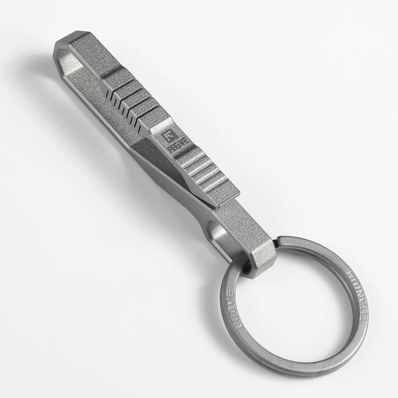Titanium Durable Keychain Luxury Car Key Chain Waist Hanging Buckle Belt EDC Lightweight Key Ring Holder for Father's Day Gifts - 6