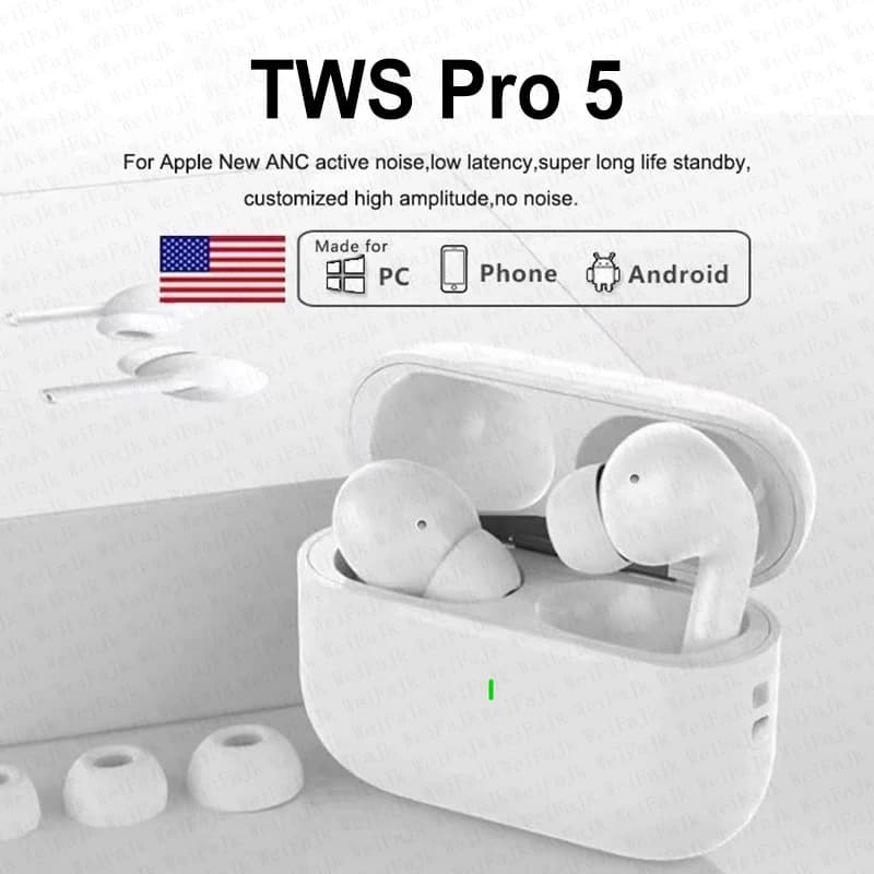 سماعات بلوتوث لاسلكية أصلية من أبل، TWS بودز داخل الأذن، سماعات رياضية مع إلغاء الضوضاء للألعاب، سماعات رأس للأيفون