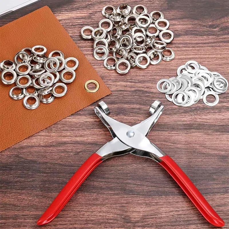 مجموعة عيينة معدنية 6/12mm، أداة جروميت لصنع الحرف الجلدية والملابس والأحزمة والقبعات - 2