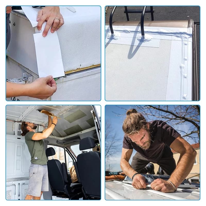 16.4ft RV Sealant Tape White Waterproof UV&Weatherproof Sealant Roofing Tape For RV Repair Window Boat Sealing Camper Roof Leaks - 6