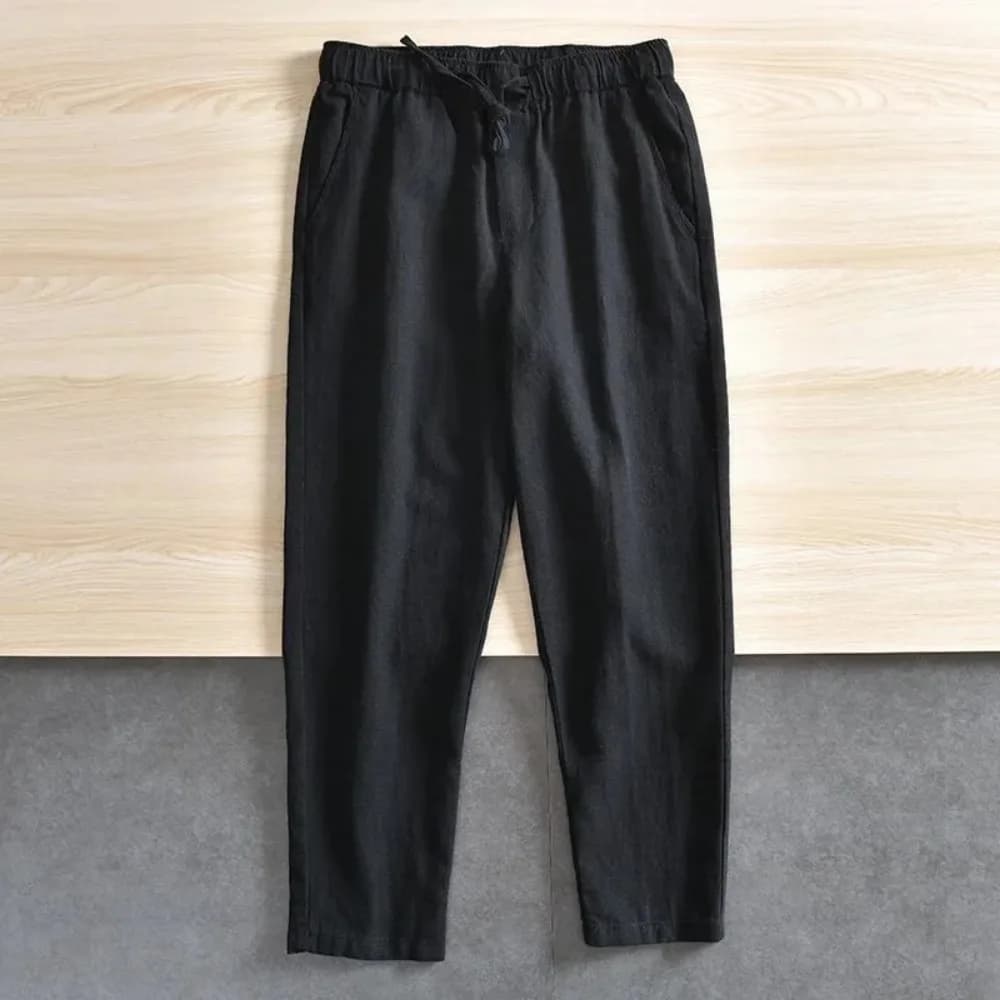 Men's Casual Pants Baggy Streetwear Men Joggers Cotton Linen Sports Trousers Long Straight Pants for Men - 3