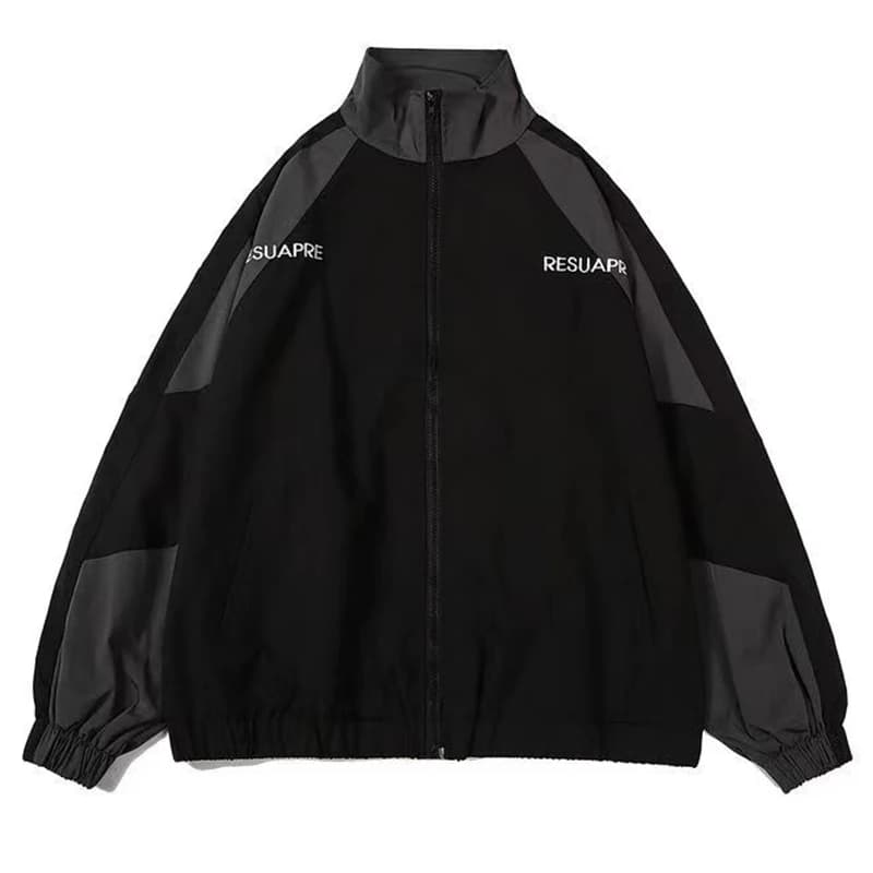 Hip Hop Varsity Jacket Men High Street Patchwork Color Black Windbreaker Coats Women Spring Autumn Thin Fashion College Jackets - 2