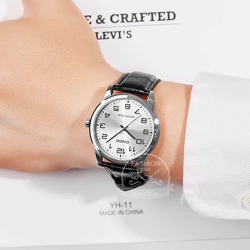 Casio Watch for Men Simple Minimalist Business Style Fashionable Design Water Resistant Quartz Movement MTP-V001 - 4