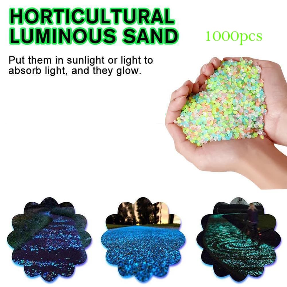 1000pcs 3-5mm Luminous Sand Glow In Dark Pebbles Stone Home Garden Yard Outdoor Path Lawn Decorations Fish Tank Aquarium Decor - 6