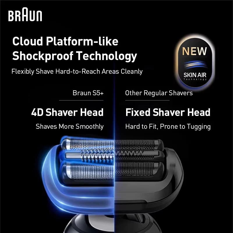 رأس حلاقة بديل Braun 65B مع شفرة حماية البشرة، متوافق مع سلسلة 5 و6 من الحلاقات - 4