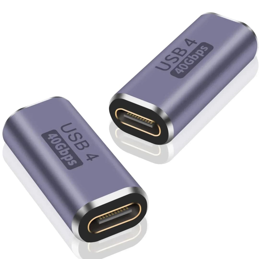 محول USB C أنثى إلى أنثى، ممدد، يدعم فيديو 8K، شحن سريع 100W، متوافق مع USB4، ثندر بولت 4، 40Gbps، OTG
