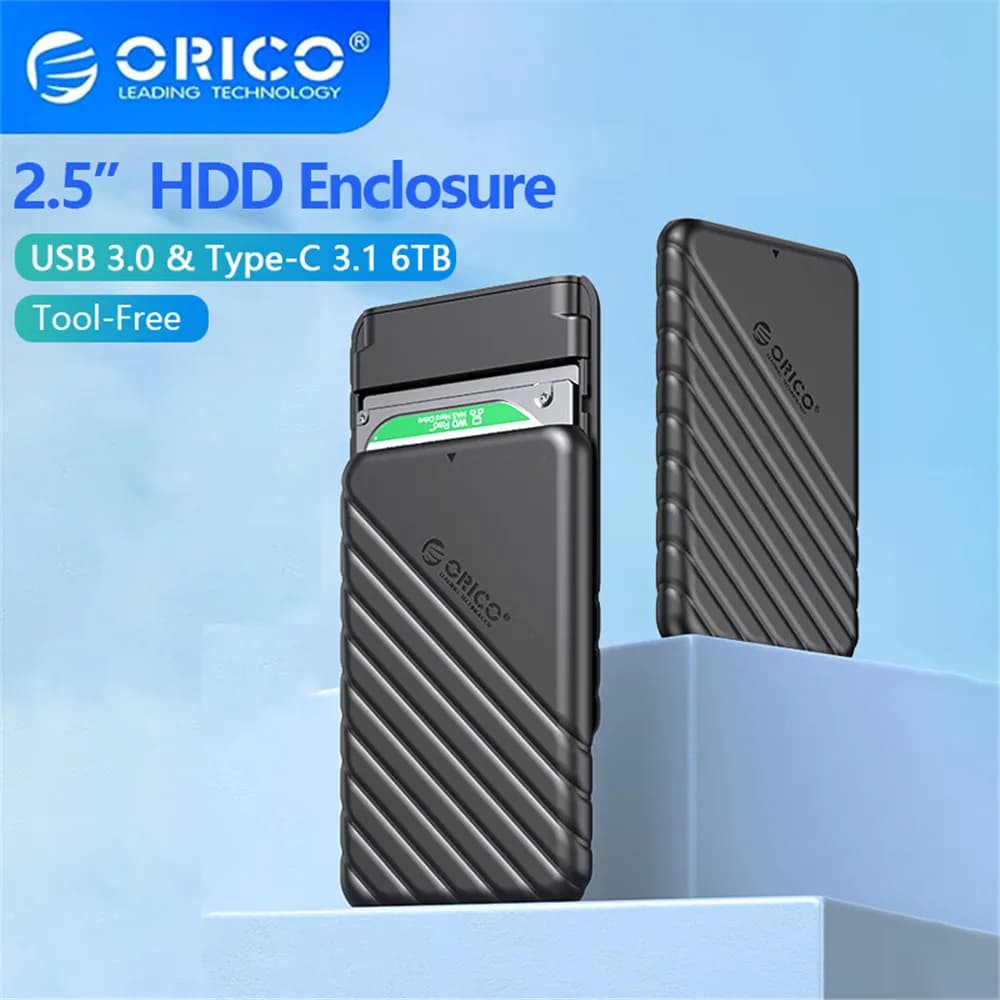 علبة ORICO HDD مقاس 2.5 بوصة SATA إلى USB 3.0 علبة محرك أقراص صلبة لمحرك أقراص SSD مقاس 2.5 بوصة علبة HDD بسعة 6 تيرابايت علبة محرك أقراص صلبة خارجي