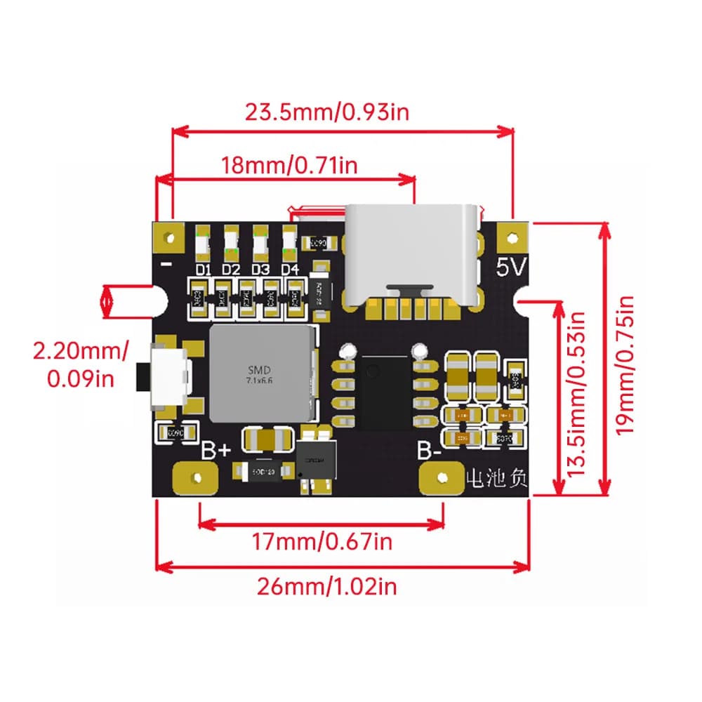 5V3A Charging And Discharging Integrated Module 3.7V4.2V Power Board Charging Protection Module Mobile Power Bank Accessories - 4