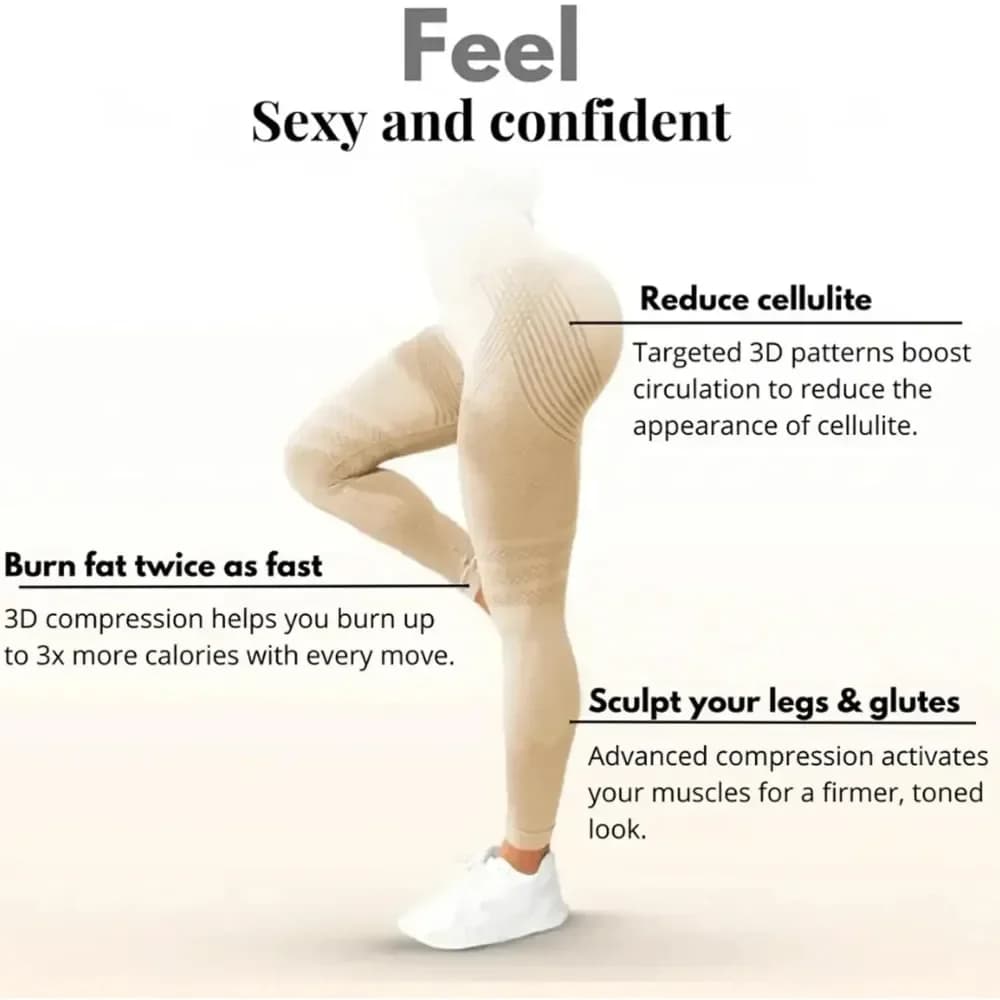 Slimove Cellulite طماق ثلاثية الأبعاد، التحكم في تدريب البطن عالي الخصر لرفع المؤخرة، يغطي الرجل المضاد للسيلوليت للتمرين في صالة الألعاب الرياضية - 3