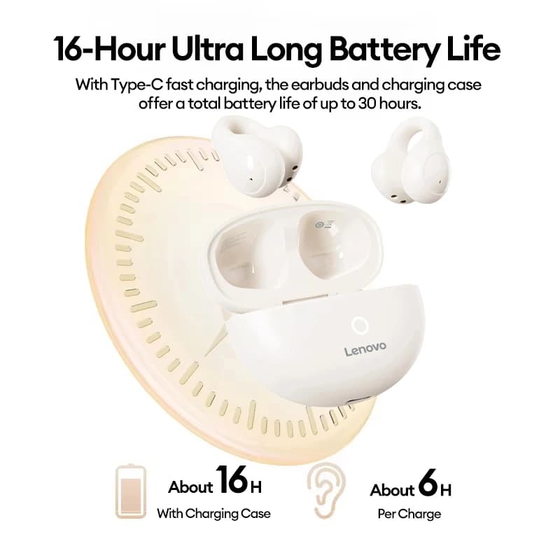 New Lenovo LP25 OWS Wireless Bluetooth Ear Clip Headphones Long Battery Life Gaming Headset HIFI Surround Sound Earbuds With Mic - 3