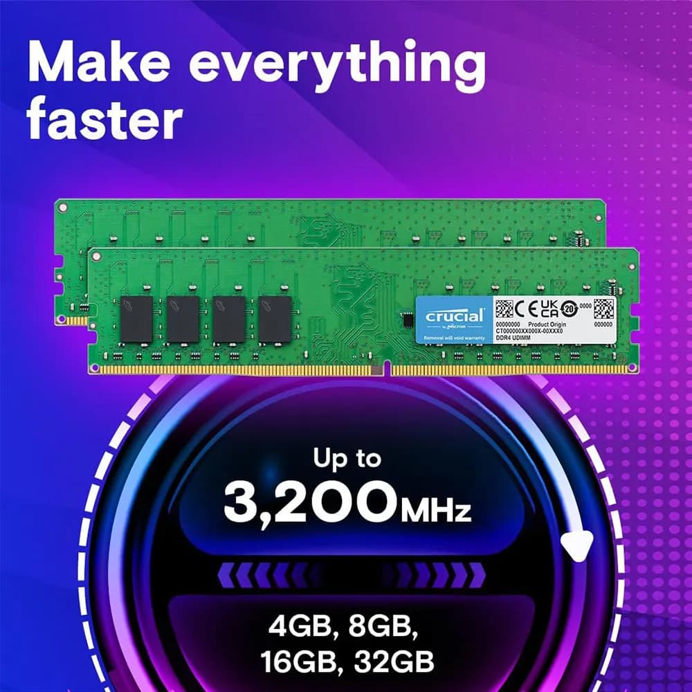 ذاكرة رام أساسية DDR4 بسعة 8 جيجابايت و4 جيجابايت و32 جيجابايت و16 جيجابايت بتردد 3200 ميجاهرتز و2133 و2400 و2666 ميجاهرتز PC4-19200 و21300 و288Pin لذاكرة سطح المكتب DIMM متوافقة مع إنتل وAMD - 2
