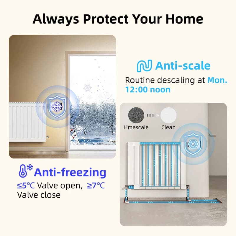 صمام مشعاع ترموستات Tuya Zigbee الذكي، مشغل TRV، متحكم درجة حرارة التدفئة، يعمل بالبطارية، متوافق مع أليكسا وجوجل هوم - 4