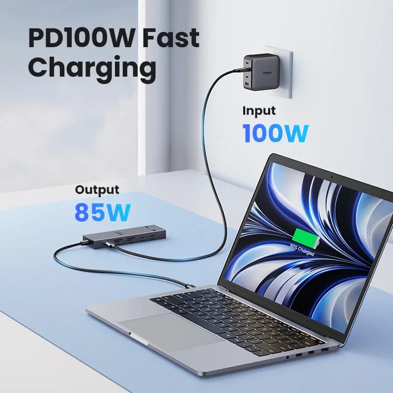 موزع UGREEN USB C بسرعة 10 جيجابت/ثانية، يدعم 4K60Hz عبر HDMI، USB3.2، PD100W، مناسب لأجهزة اللابتوب ماك بوك برو إير آيباد الهواتف ومحطات الإرساء أندرويد - 4