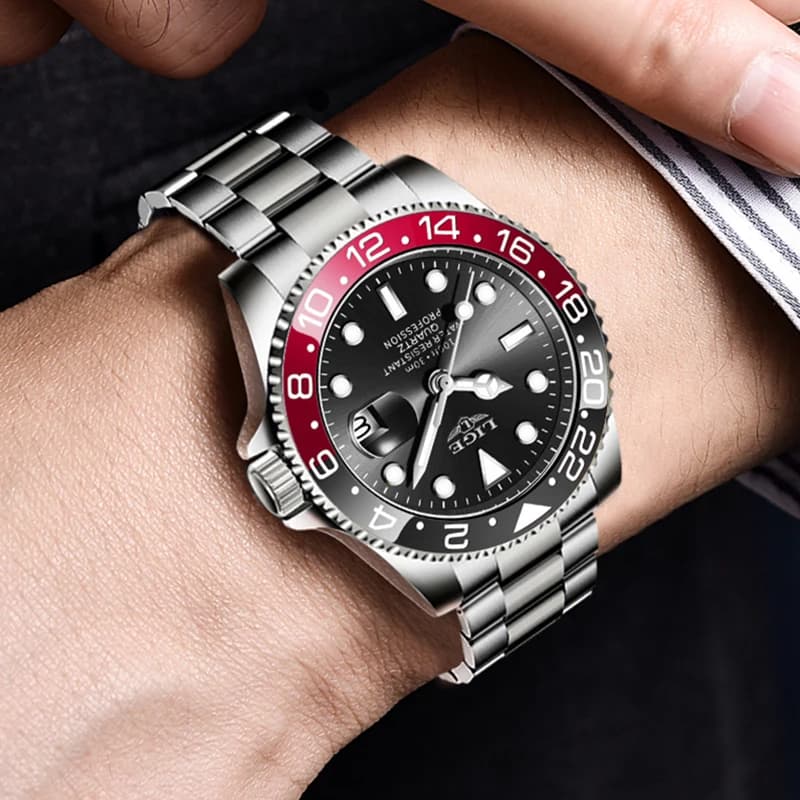 LIGE Diver Watch Men Fashion Business 3ATM Waterproof Luminous Quartz Wrist Watches For Men Outdoor Sports Date Chronograph Male - 5