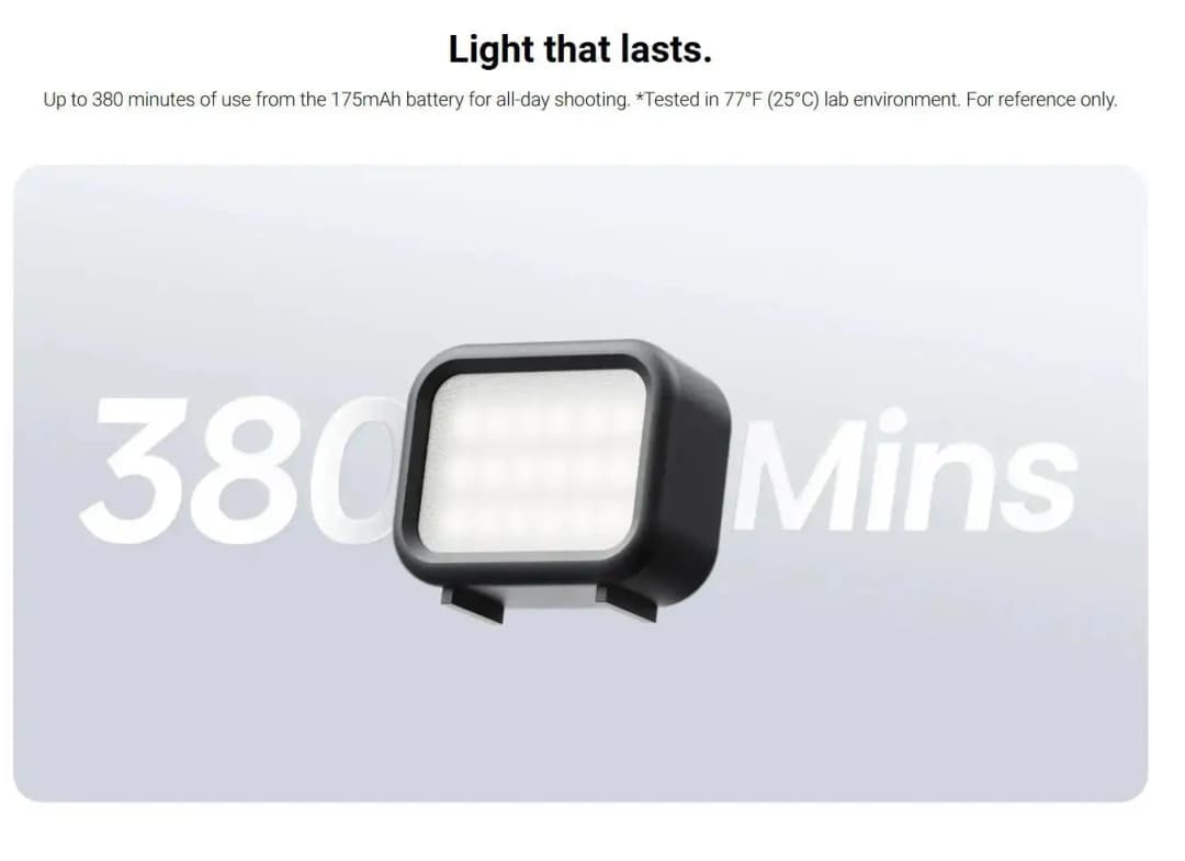 إضاءة تعبئة Insta360 Luna Ultra Mini الأصلية، مغناطيسية، مع 4 مستويات قابلة للتعديل لدرجة الحرارة والسطوع - 4