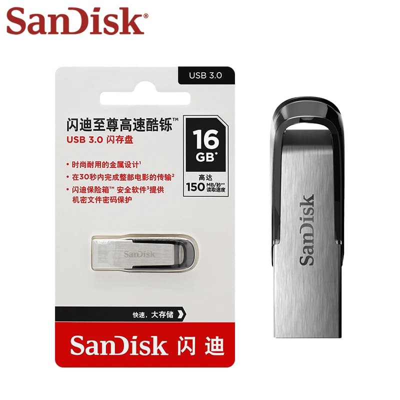 SanDisk Ultra Flair USB3.0 Flash Drive CZ73، عصا ذاكرة عالية السرعة، بسعة 16 جيجابايت و32 جيجابايت و64 جيجابايت و128 جيجابايت و256 جيجابايت و512 جيجابايت، U Disk للكمبيوتر