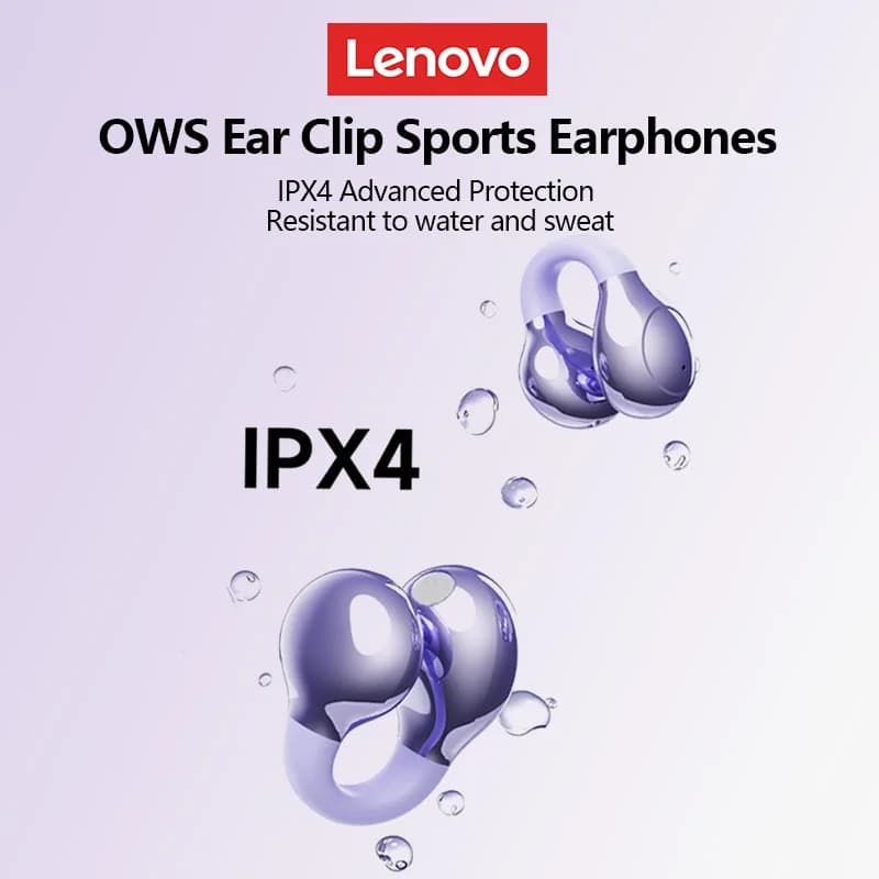 Lenovo LP25 PRO Bluetooth 5.4 Headphones Ear Clip Sport Wireless Headset Long Battery Life Noise Reduction Earphones HD Mic Call - 5