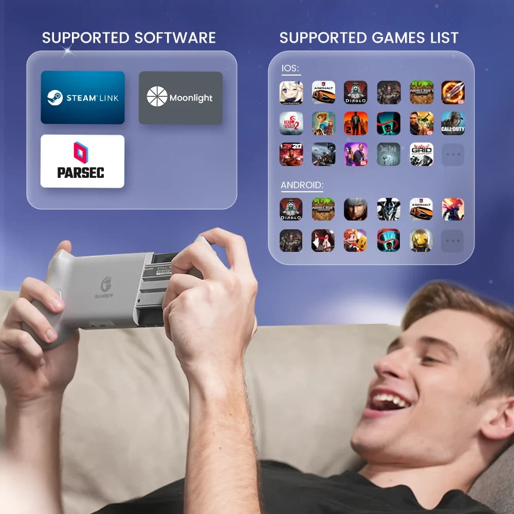 وحدة تحكم GameSir G8 للهاتف المحمول مع تأثير Hall لألعاب السحابة على iPhone 15 وأجهزة Android وXbox Game Pass وSTADIA - 2