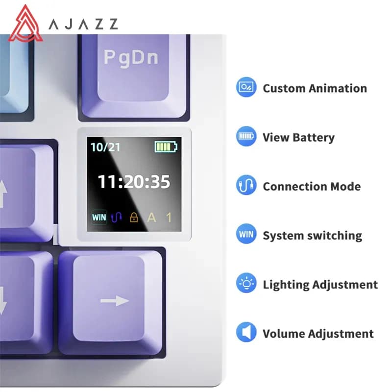 لوحة مفاتيح ميكانيكية للألعاب AJAZZ AK820 / AK820Pro 75% 82 مفتاحًا سلكية أحادية الوضع/لوحة مفاتيح ألعاب لاسلكية تعمل بالبلوتوث لأجهزة الكمبيوتر المحمول - 6