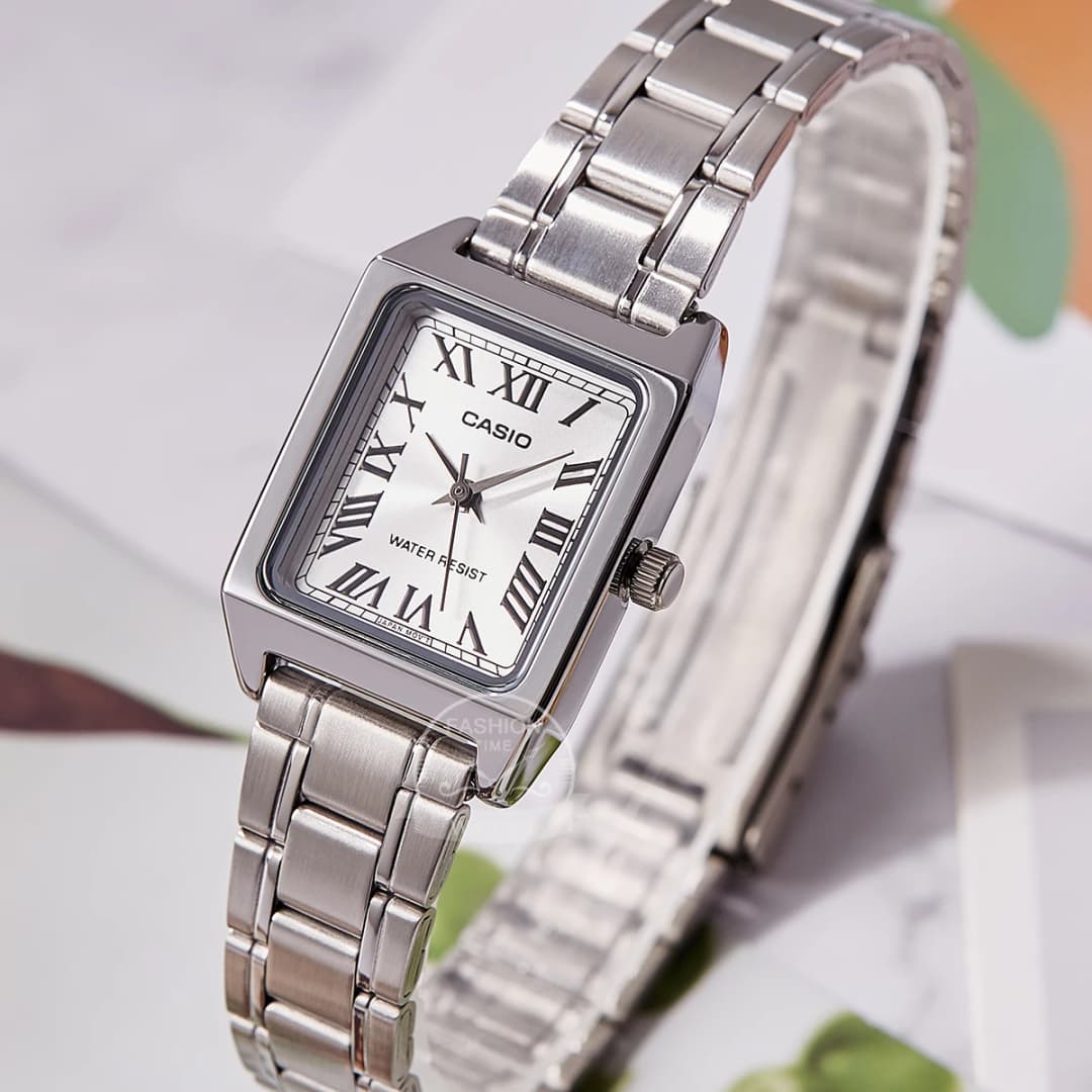 Casio watch for women top brand luxury set 30m Waterproof Quartz ladies watch Tonneau shape Stainless Ste reloj mujer LTP-V007D- - 4