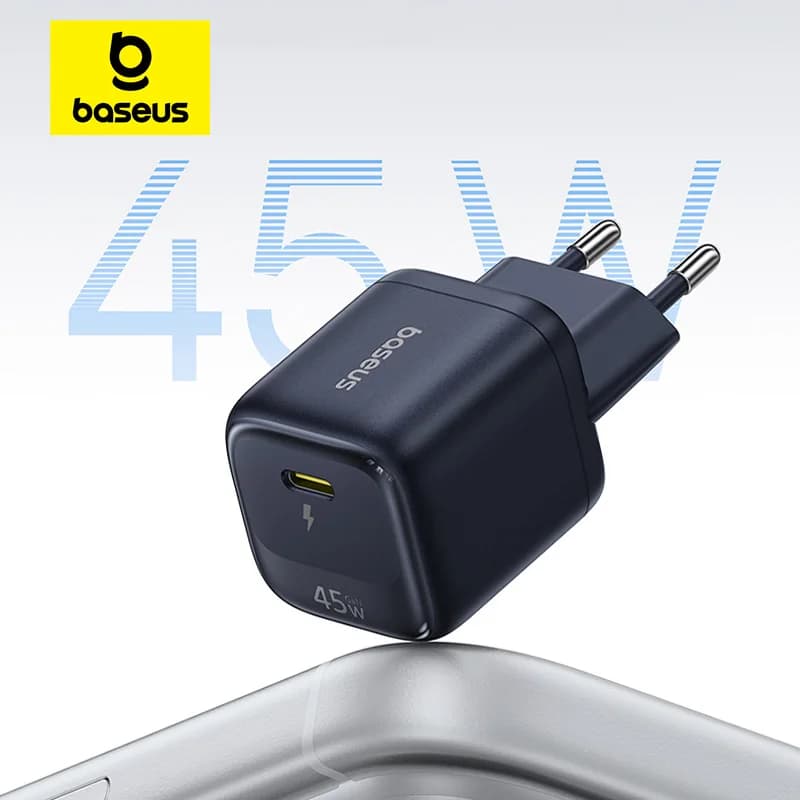 شاحن Baseus 30W GaN شاحن هاتف لجهاز iPhone 16 15 14 13 12 Pro Max شاحن USB C يدعم PD QC PPS شحن سريع للكمبيوتر المحمول