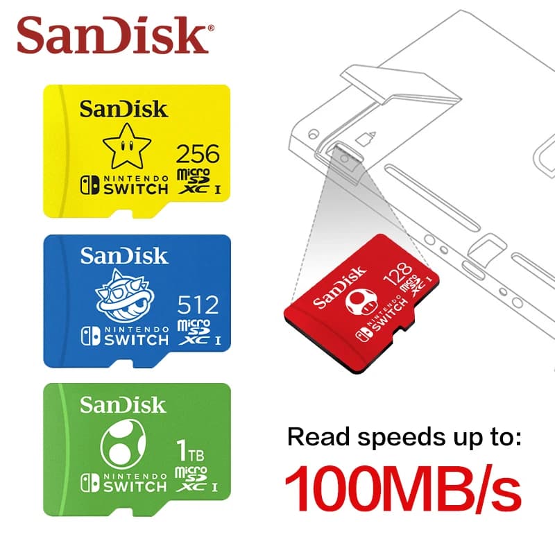 SanDisk Micro SD Memory Card 64GB MicroSDXC For Nintendo Switch Game Storage 128GB 256GB Up to 100MB/s 512GB Switch Memory Card - 6