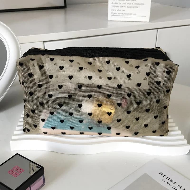 Makeup Bag Outdoor Personalized Transparent Nylon Mesh Cosmetic Bags Pouch Travel Organizer Zipper Beach Makeup Women's Purse - 6