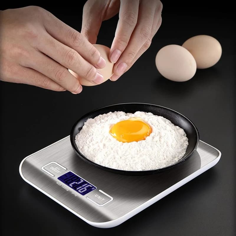 Digital Kitchen Scale LED Display 10kg/1g Stainless Steel Panel Electronic Scales Home Jewelry Food Snacks Weighing Baking Tools - 3