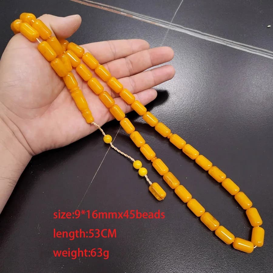سبحة بكلات راتنج أصفر، سوار مسبحة، هدايا رمضان والعيد، مجوهرات تركية، إكسسوارات عربية، عيد مبارك - 3