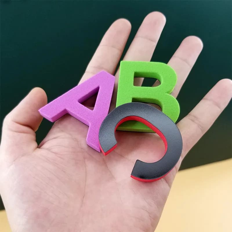 حروف مغناطيسية أرقام أبجدية ABC 123 مغناطيس الثلاجة بلاستيك تعليمي ما قبل المدرسة مجموعة لعبة التعلم أحرف كبيرة صغيرة الرياضيات - 5