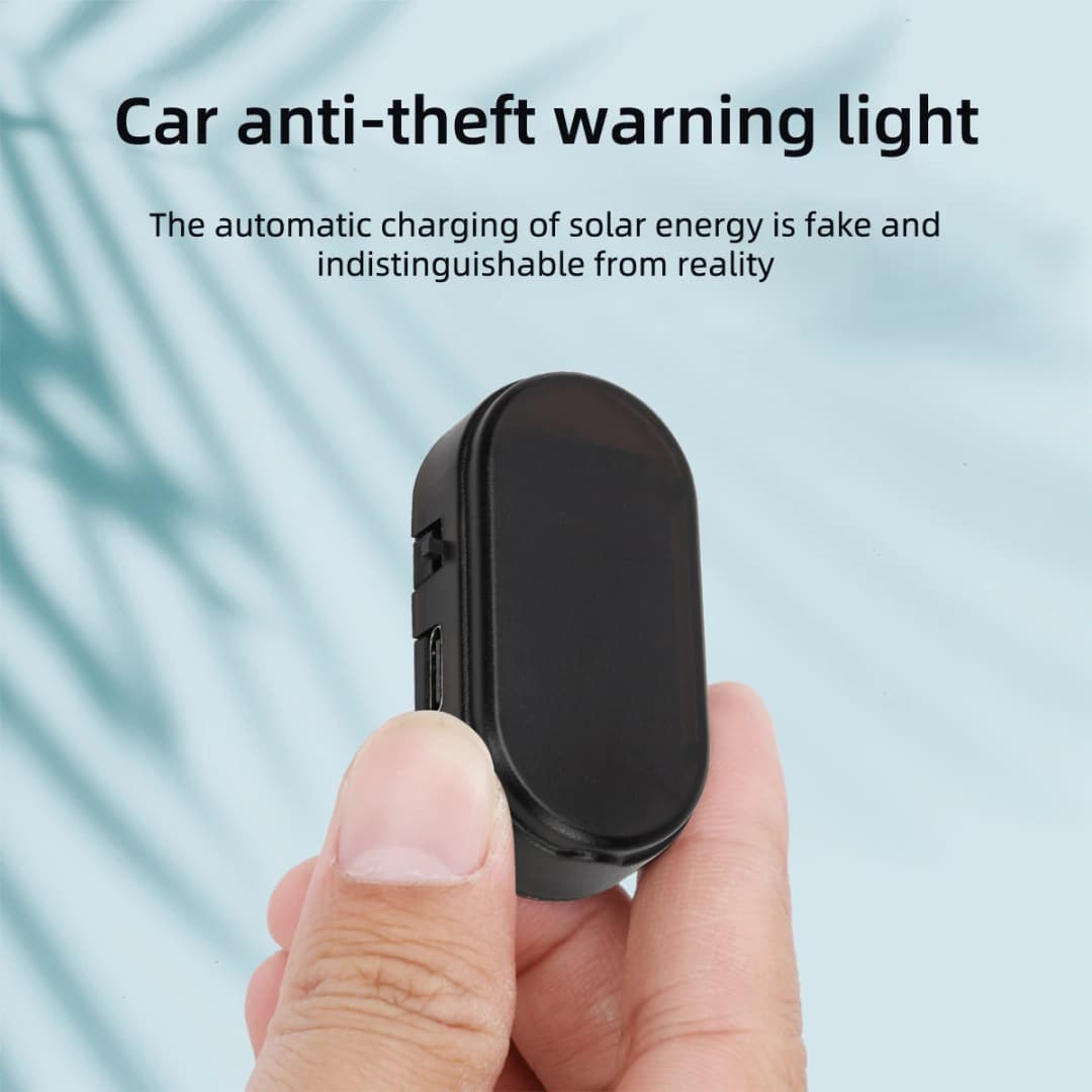 Car Mini LED Solar Warning Light Night Security Simulation Alarm Wireless Anti-theft Warning Light Red Flash Interior Decoration - 6