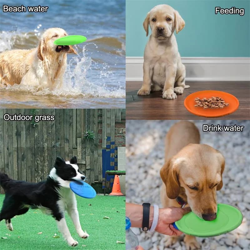 Silicone Flying Disc Toys Multifunction Pet Puppy Training Toys Outdoor Interactive Game Pet Dogs Supplies - 3