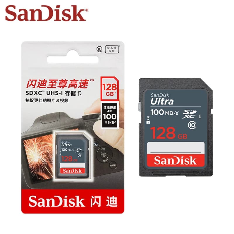 بطاقة ذاكرة SanDisk SDHC 16 جيجابايت 32 جيجابايت SDXC 64 جيجابايت 128 جيجابايت 256 جيجابايت C10 1080P UHS-I بطاقة SD للكاميرا - 2