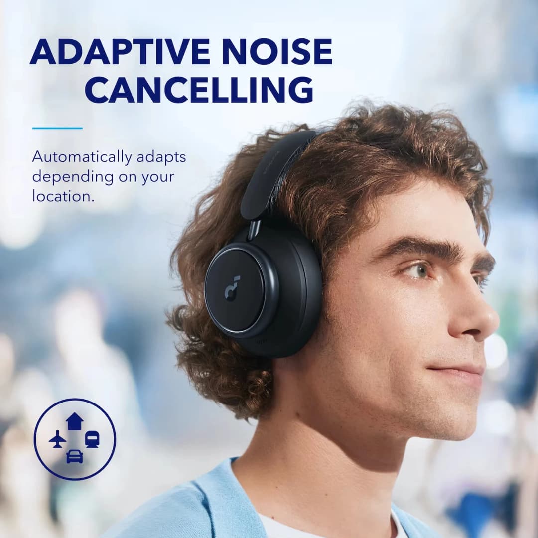 سماعات الرأس Soundcore من Anker Space Q45 مع إلغاء الضوضاء التكيفي النشط، التحكم عبر التطبيق، صوت لاسلكي عالي الدقة LDAC، بلوتوث 5.3 - 4