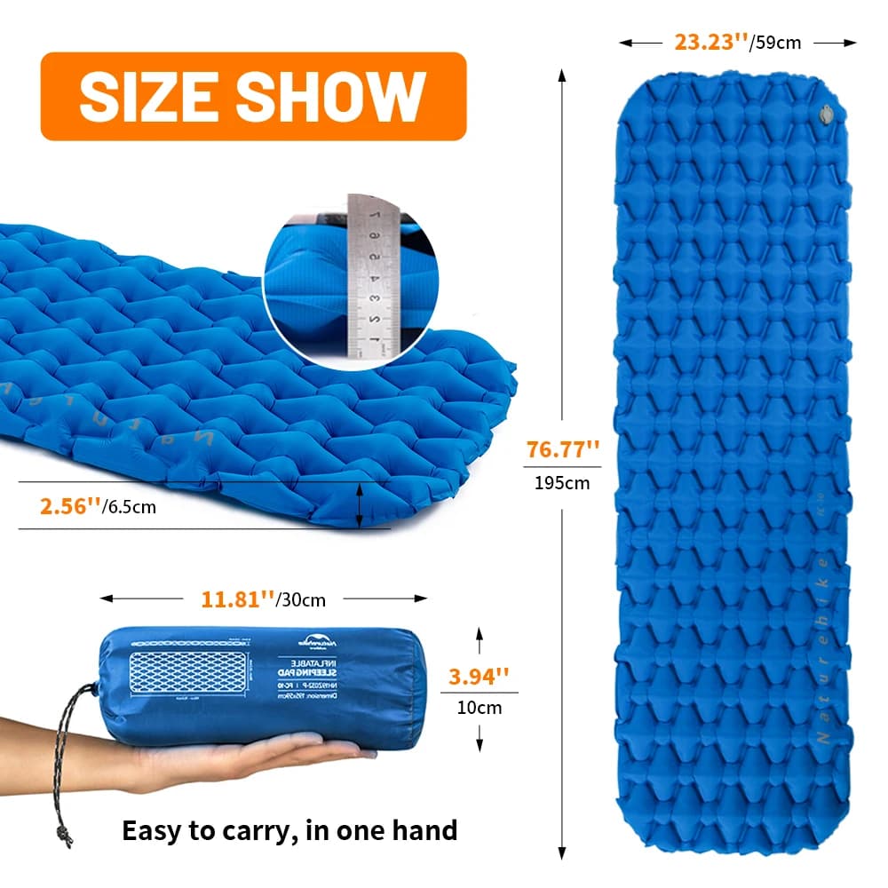 Naturehike Inflatable Mattress Camping Mattress Air Mattress Ultralight Outdoor Sleeping Pad Folding Bed Hiking Sleeping Mat - 5