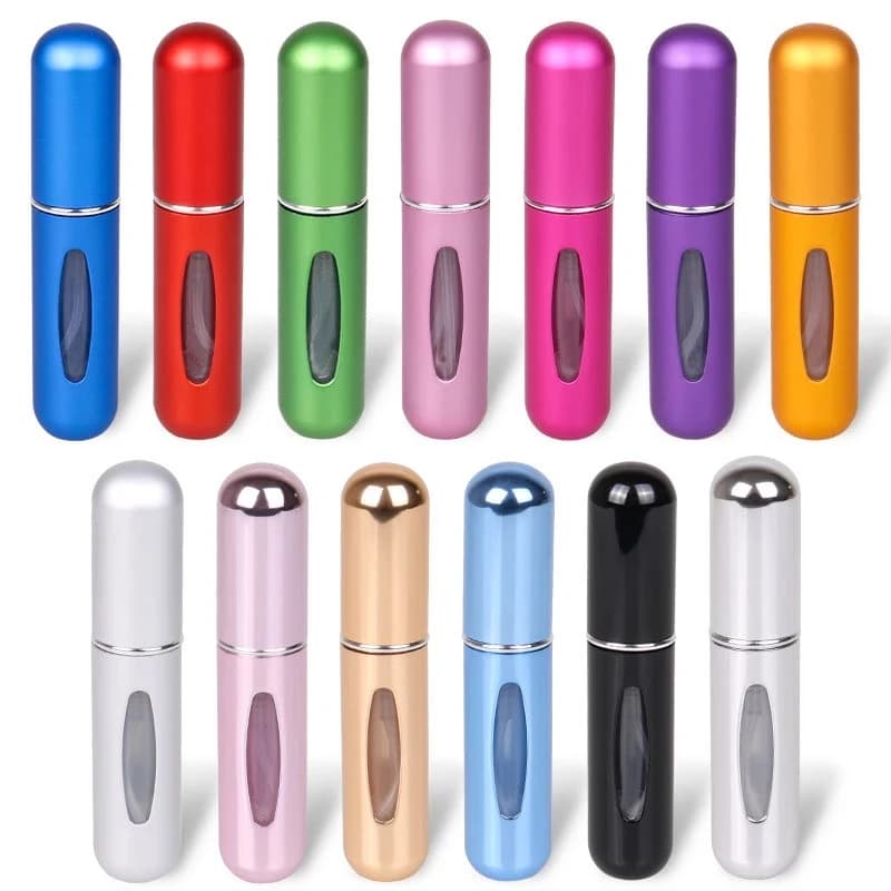 5ml /10ml Mini Portable Bottom-Filling Pump Perfume Bottle Sample Perfume Refillable Spray Bottle Empty Cosmetic Containers Set - 5