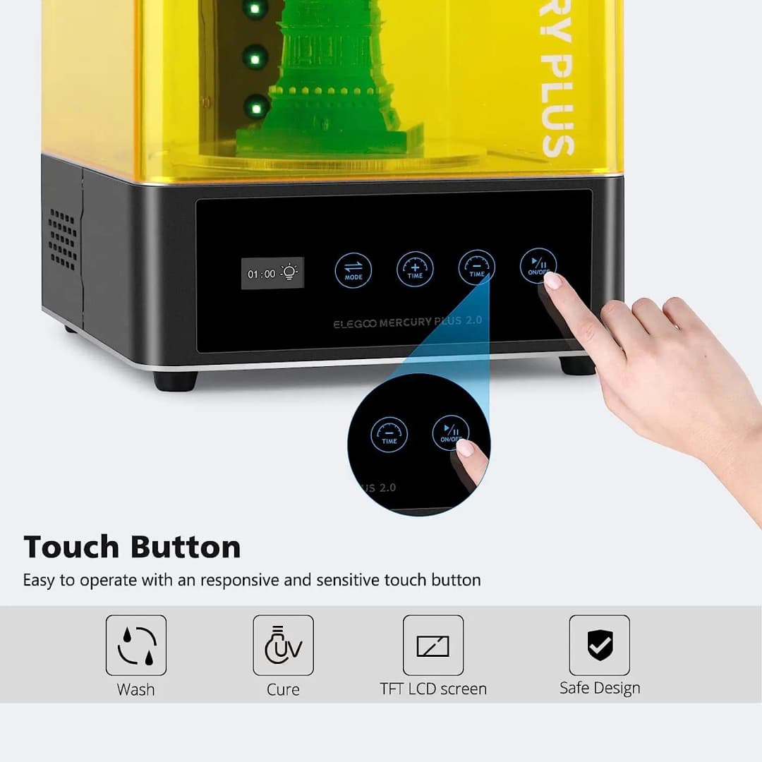 محطة غسل وعلاج ELEGOO Mercury Plus 2.0 V2 لطابعات 3D Mars Photon S Photon Mono LCD SLA DLP - 3