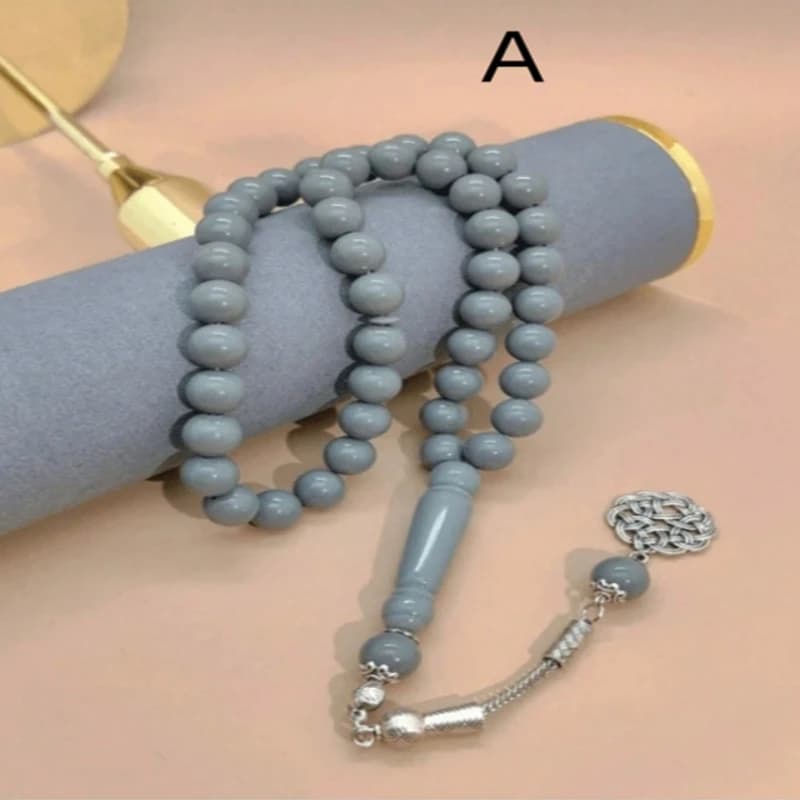 A men's bracelet with 45 pieces of 10mm Arab-style fashionable resin beads, suitable for all kinds of festivals and occasions - 4
