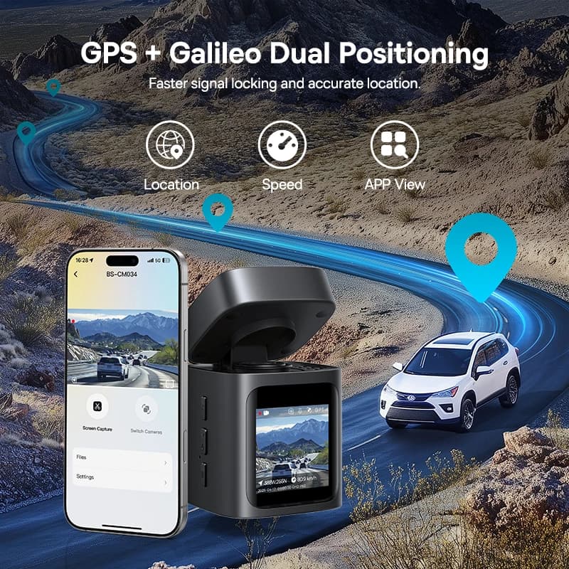 Baseus 3K Dash Cam VD1 Front and Rear Cam HD Built-in GPS Galileo Supercapacitor Car DVR Car Camera Recorder Support 24H Parking - 6