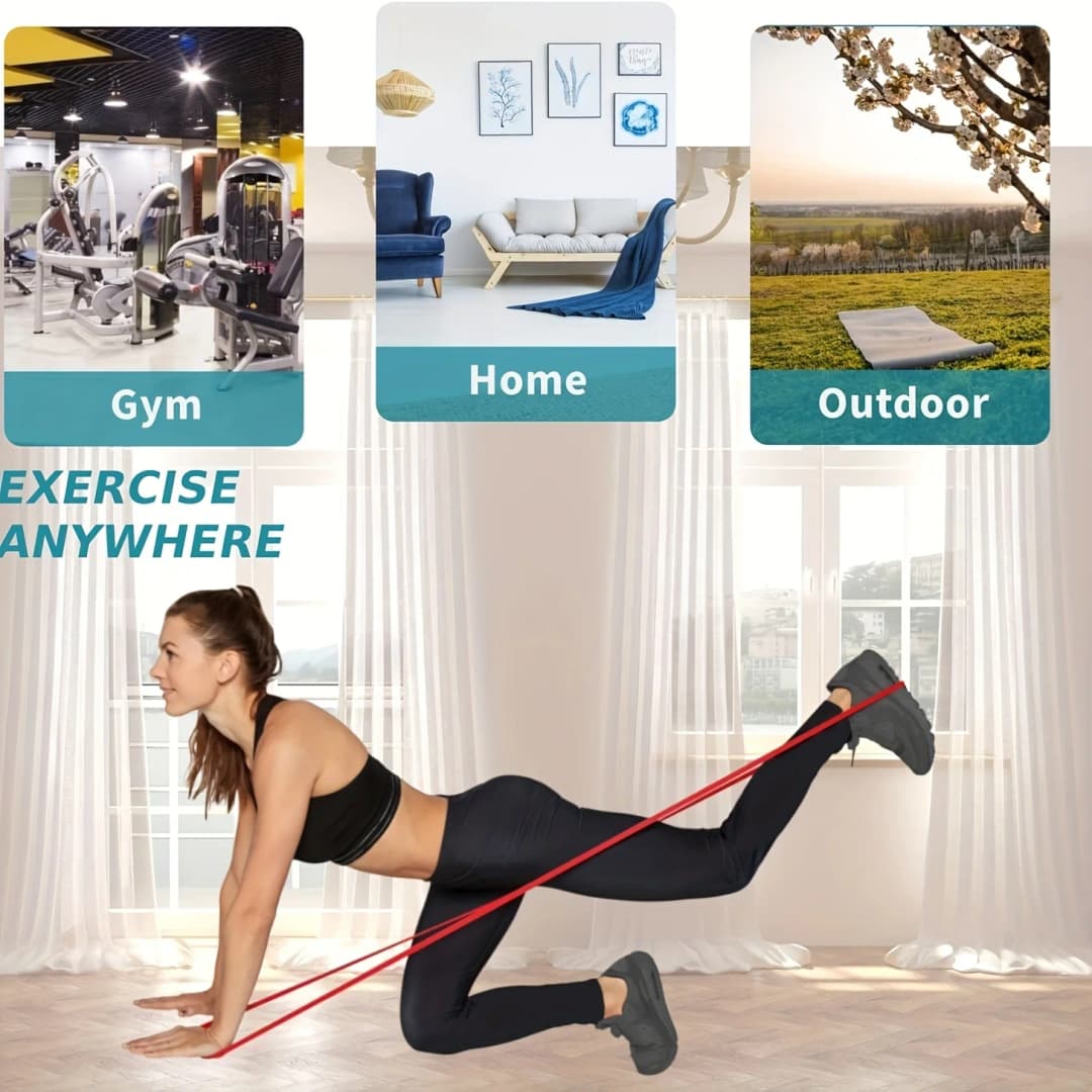 ​​1pc Stackable Heavy Tension TPE Resistance Band Set - Anti-Snap for Home Gym Muscle Strength & Body Stretching​​  Yoga Gym - 4