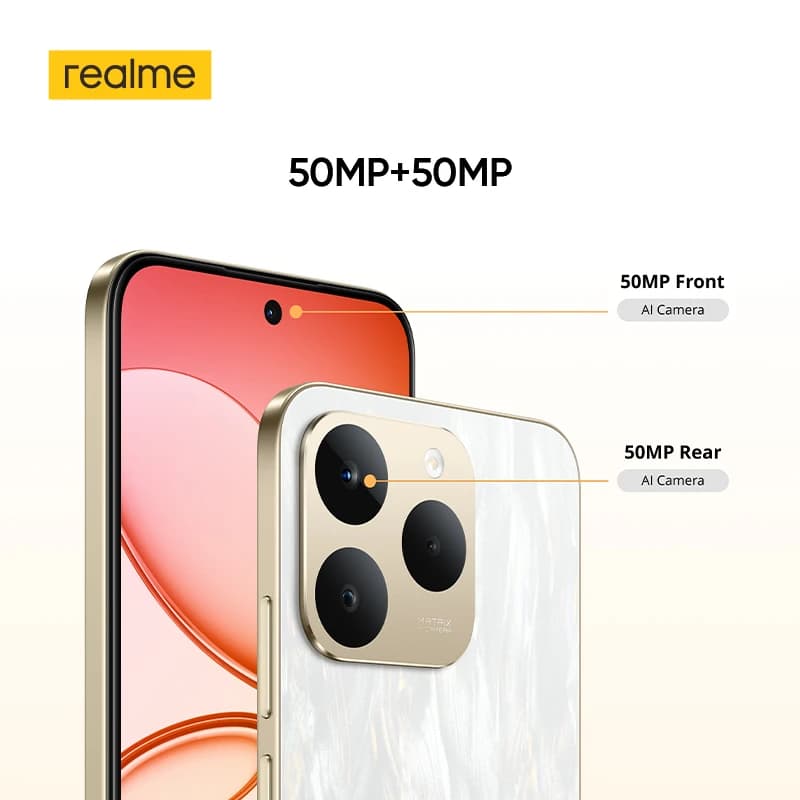 هاتف realme 15T 5G ذكي NFC معالج Dimensity 6400 Max كاميرتان 50MP AI شاشة 6.57 بوصة 120Hz AMOLED بطارية 7000mAh شحن 60W - 6