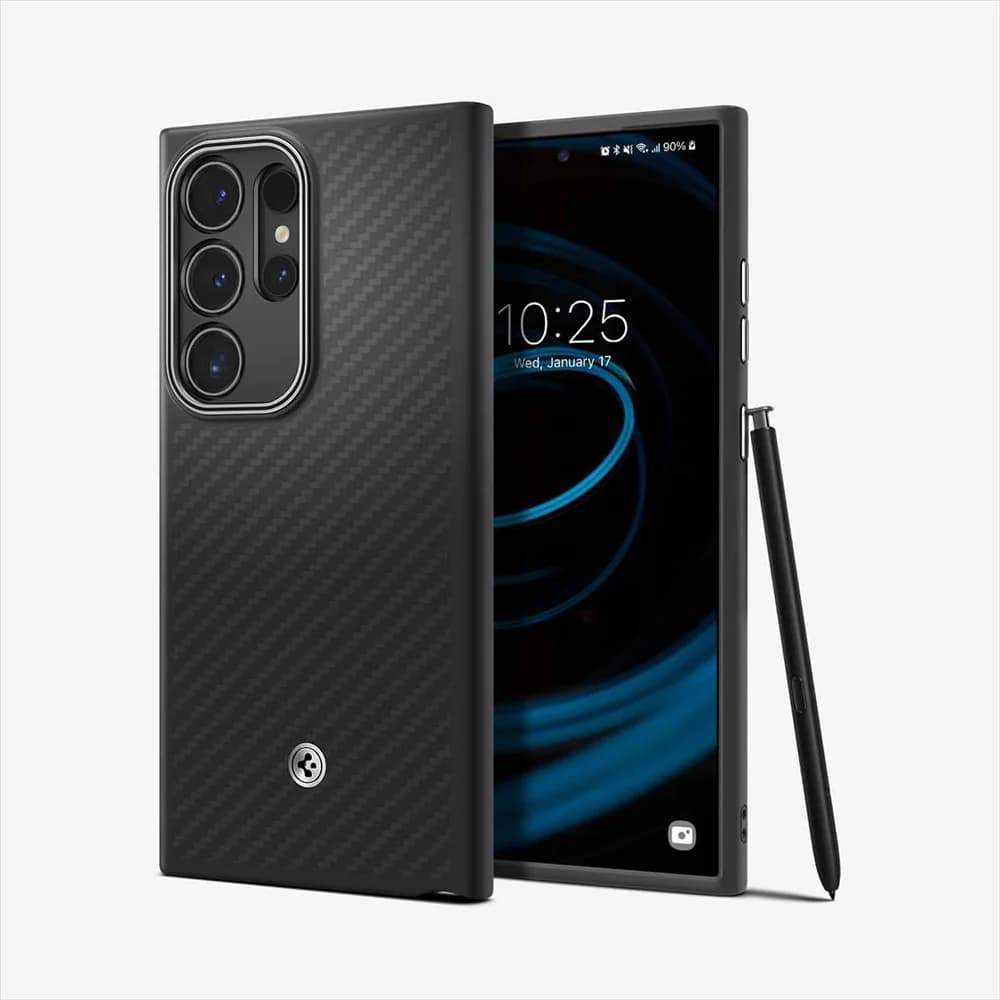 Spigen Carbon Fiber Magnetic Case For Samsung Galaxy S25 Ultra S24 S23 Ultra For Magsafe Wireless Charge Shockproof Matte Cover