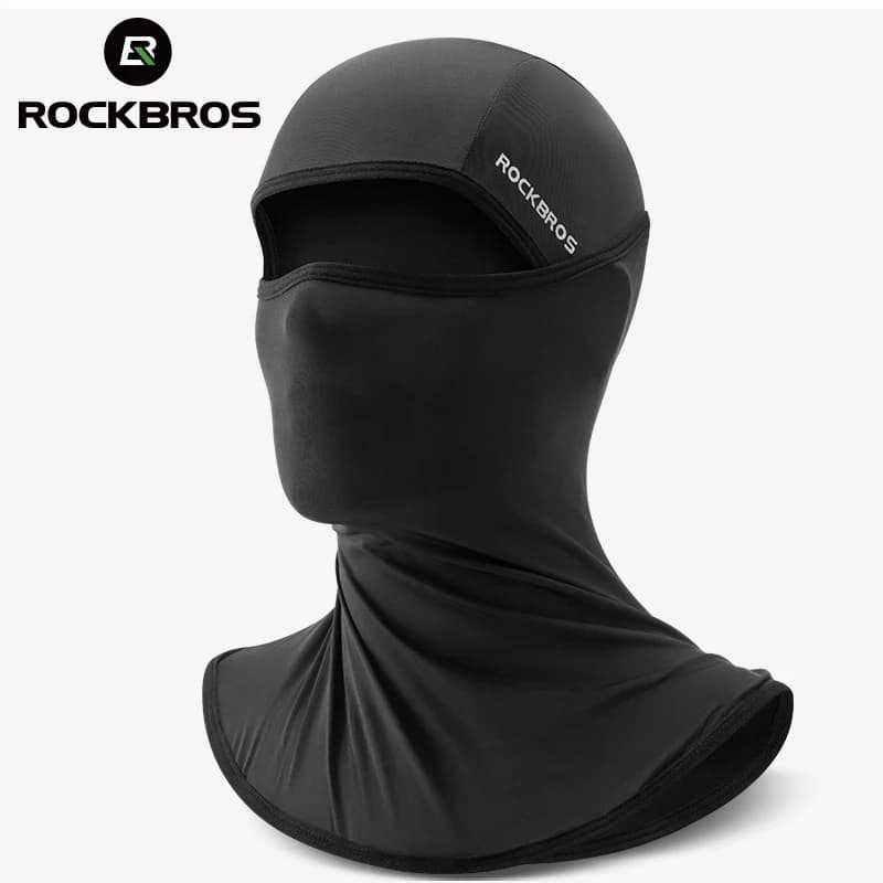 قبعات دراجات صيفية من ROCKBROS من حرير الثلج، حماية من الأشعة فوق البنفسجية، قابلة للتنفس، باندانا دراجات، وشاح رياضي، قناع وجه كامل للدراجات الجبلية والطرق