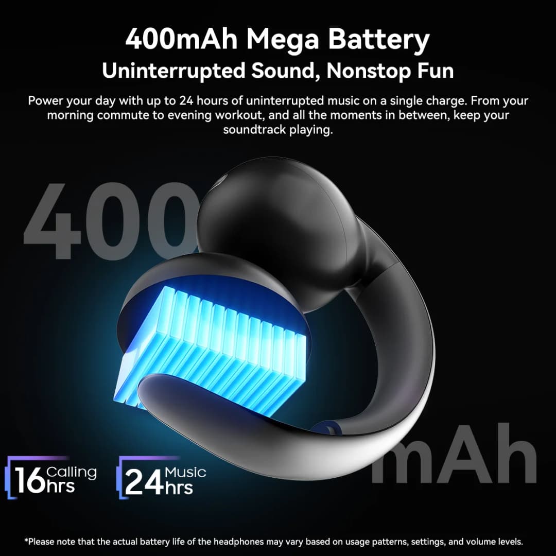 سماعات أذن Blackview AirBuds 13 OWS مع مشبك أذن وشاشة LED مقاومة للماء IPX7 بطارية 400mAh بلوتوث 5.4 سماعات رياضية مع ميكروفون - 3