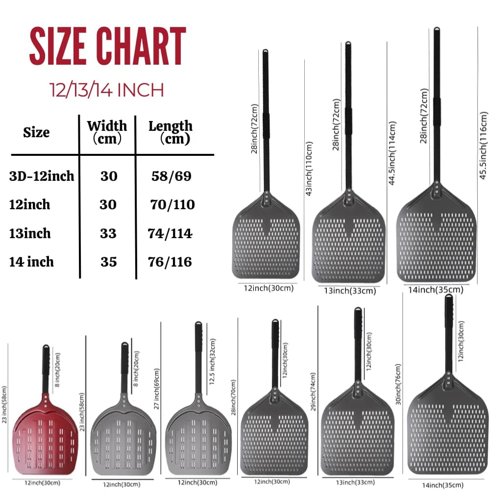 6&12 13 14  Inch Aluminum Pizza Peel Bread Paddle Pizza Oven Turning Peel Hard  Anodized Pizza  Baking Kitchen Tool Spatula - 6