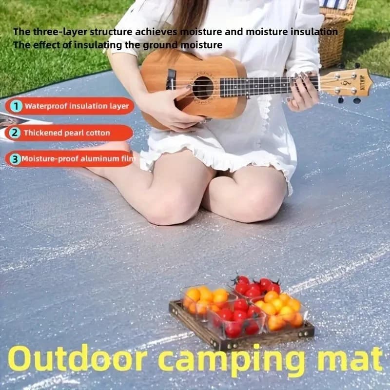 Camping Mat Foam Foil Blanket Aluminum Insulation Foam Foil Mat Sleeping Pad Thermal Outdoor Tent Footprint Reflecting Heat - 2