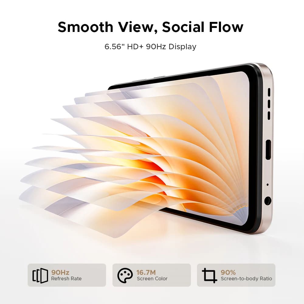 هاتف DOOGEE Note56 X 5G المحمول بجسم نحيف 8.45 ملم وشاشة 6.56 بوصة بمعدل تحديث 90 هرتز ونظام أندرويد 16 وبطارية 6150 مللي أمبير في الساعة مع خاصية التعرف على المشهد بالذكاء الاصطناعي - 6