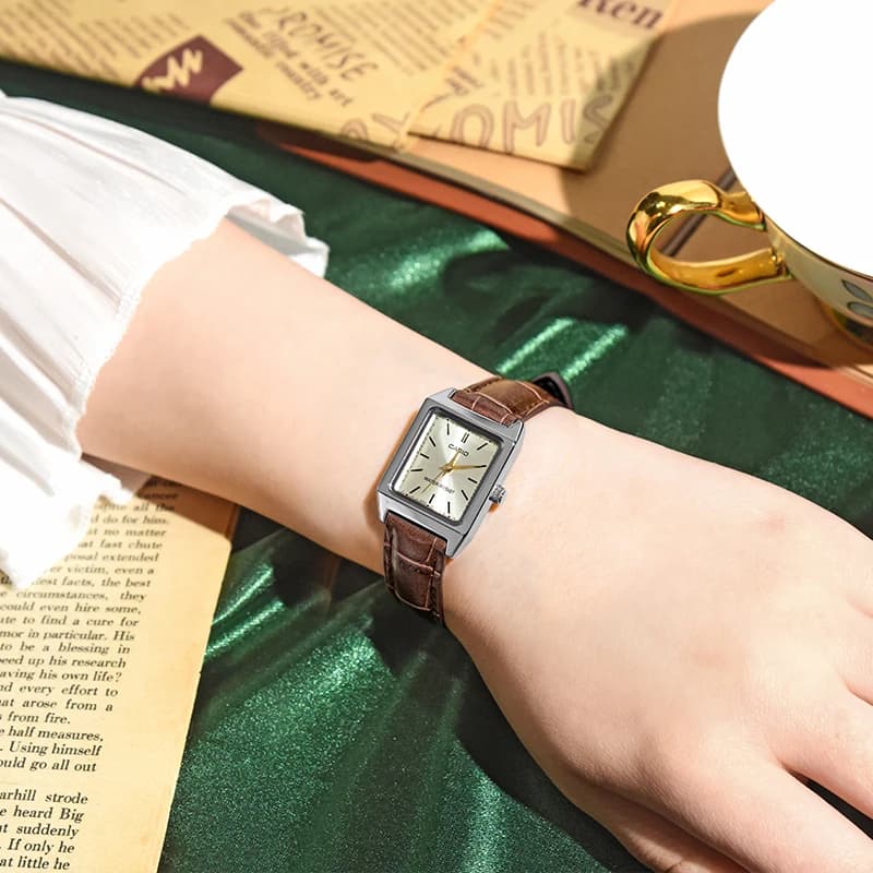 Casio Watch women Leather Square dial  Female Quartz Clock Relogio Mulher LTP-V007L/9E/B